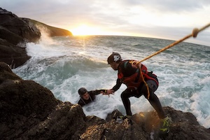 Coasteering which you can do at Freshwater Bay, Isle of Wight